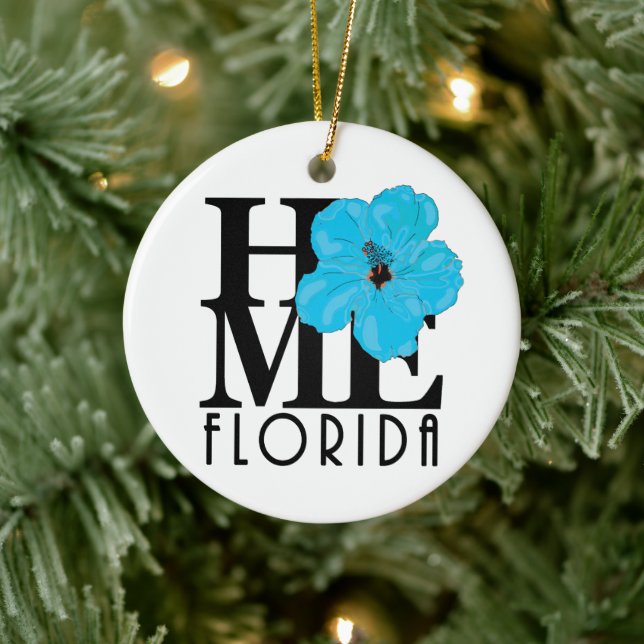 Ornamento De Cerâmica HOME Florida Blue Hibiscus (Árvore)