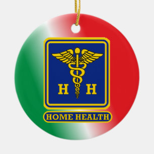 Ornamento De Cerâmica Home Health Care Worker Shield Custom