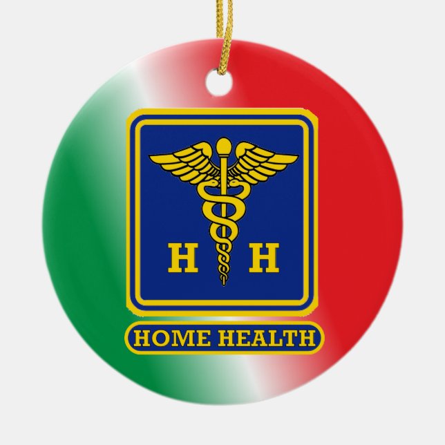 Ornamento De Cerâmica Home Health Care Worker Shield Custom (Frente)