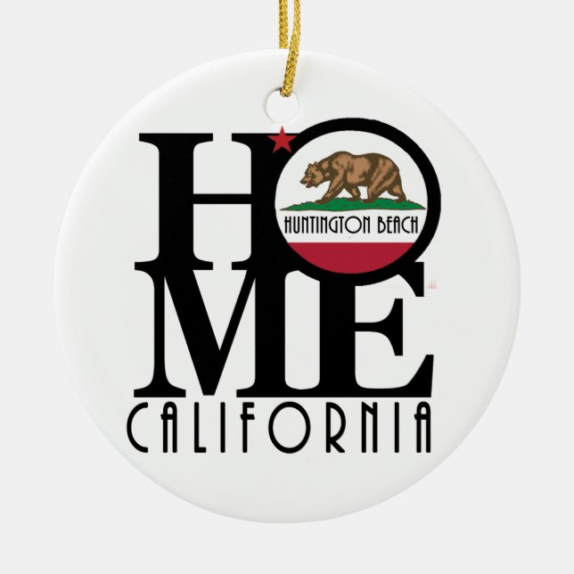Ornamento De Cerâmica HOME Huntington Beach California (Frente)