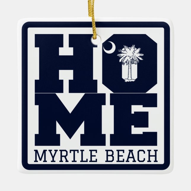 Ornamento De Cerâmica HOME Myrtle Beach South Carolina Flag Souvenir (Frente)