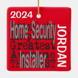 Ornamento De Cerâmica Home Security Installer Extraordinaire PERSONALIZA