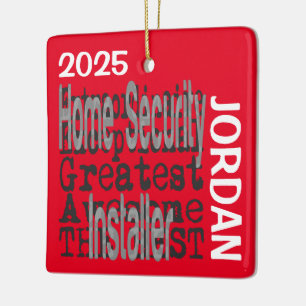 Ornamento De Cerâmica Home Security Installer Extraordinaire PERSONALIZA