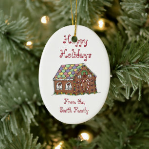 Ornamento De Cerâmica Home Sweet Home Gingercake Festa de Natal