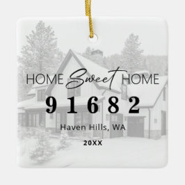 Ornamento De Cerâmica Home Sweet Home Photo Zip Code