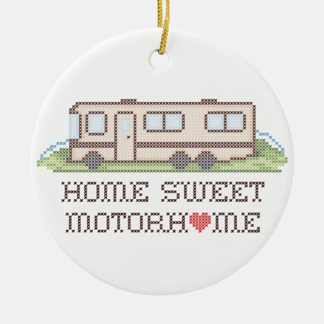 Ornamento De Cerâmica Home Sweet Motor Home Ornament (Frente)