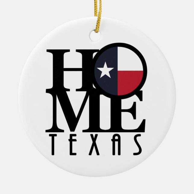 Ornamento De Cerâmica HOME Texas (Frente)