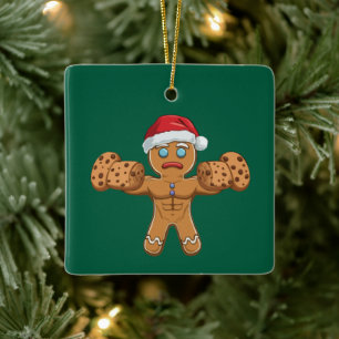 Ornamento De Cerâmica Homem de Gengibre Rasgado Engraçado Natal