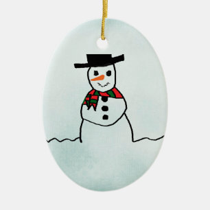 Ornamento De Cerâmica Homem de neve
