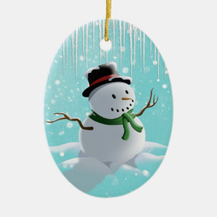 Ornamento De Cerâmica Homem de neve