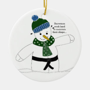 Ornamento De Cerâmica Homem de Neve de Artes Marciais