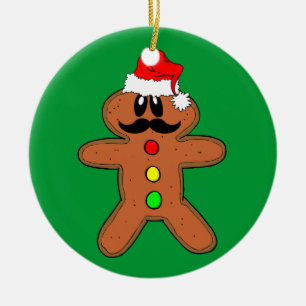 Ornamento De Cerâmica homem de pão-de-espécie do bigode