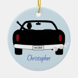 Ornamento De Cerâmica Homem novo do motorista personalizado