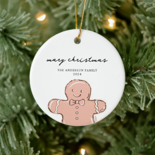 Ornamento De Cerâmica Homem Pão Ginger de Natal Limpo