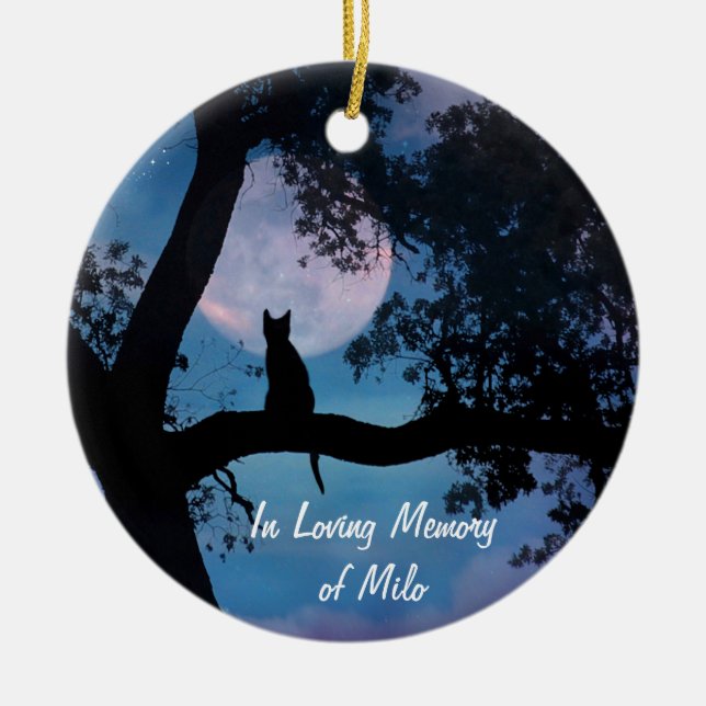 Ornamento De Cerâmica Homenagem Memorial para Cat (Frente)