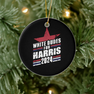 Ornamento De Cerâmica Homens Brancos Para Kamala Harris 2024