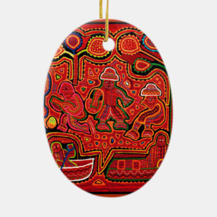 Ornamento De Cerâmica Homens Cuna Indianos em Cayucos
