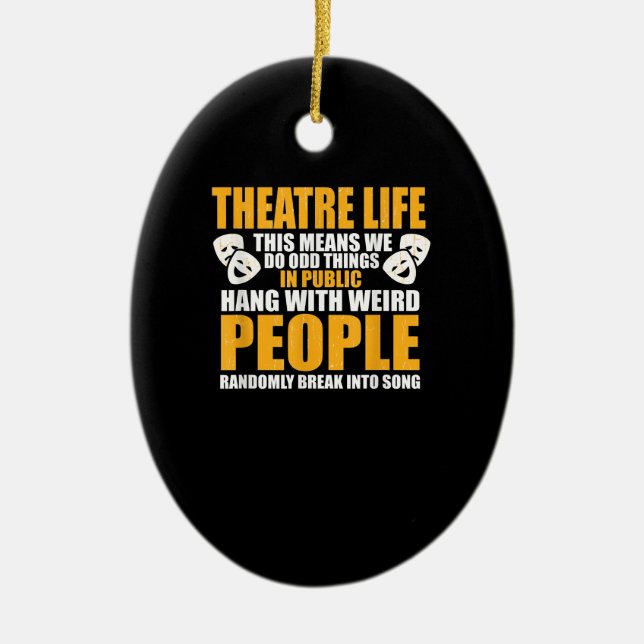 Ornamento De Cerâmica Homens em exercício do teatro Atriz (Frente)