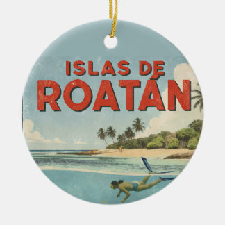 Ornamento De Cerâmica Honduras islas de roatan Retro poster