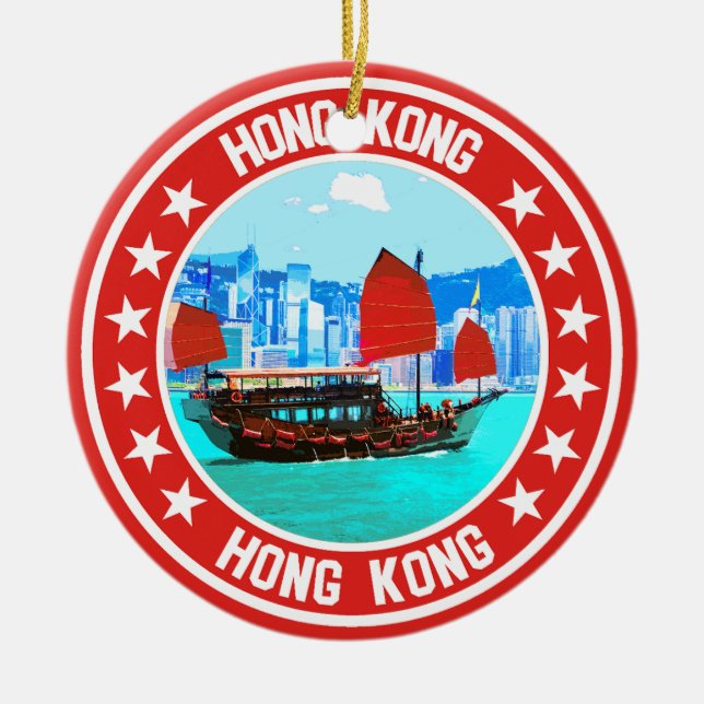Ornamento De Cerâmica Hong Kong (Frente)