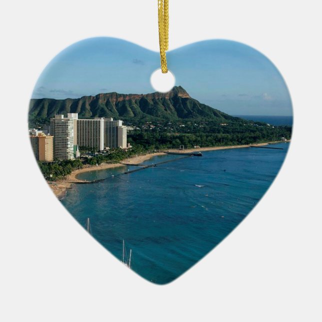Ornamento De Cerâmica Honolulu Havaí (Frente)