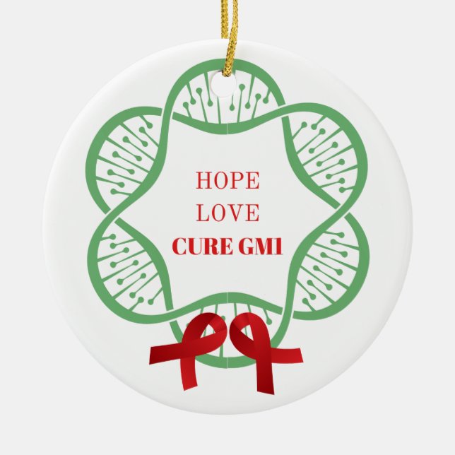 Ornamento De Cerâmica Hope, Love, Cure GM1 Wreath Ornament (Frente)