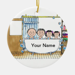 Ornamento De Cerâmica Hora do Tub, Duas Meninas