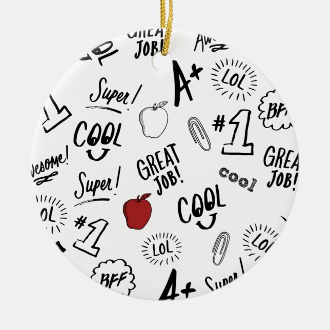 Ornamento De Cerâmica Horário Escolar (Frente)