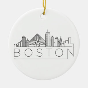 Ornamento De Cerâmica Horizonte urbano da cidade de Boston, horizonte de