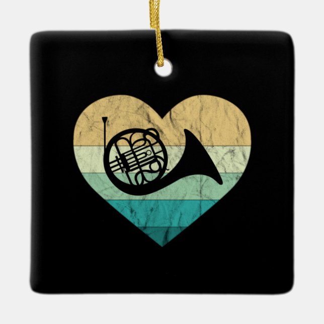 Ornamento De Cerâmica Horn Player ama Horn French Horn (Frente)