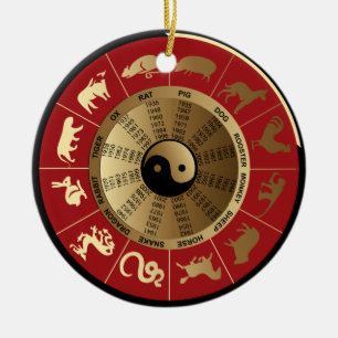 Ornamento De Cerâmica horoscope chinese zodiac