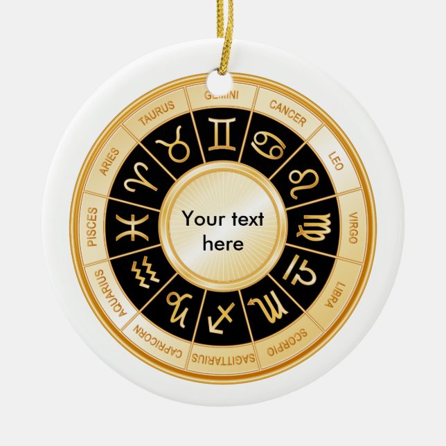 Ornamento De Cerâmica Horoscópio Mandala (Frente)
