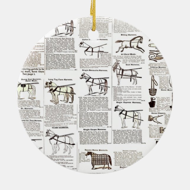 Ornamento De Cerâmica Horse Antique Advertising Newpaper Art (Traseira)