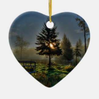 Ornamento De Cerâmica Horse Ranch Sunrise Nature Foto
