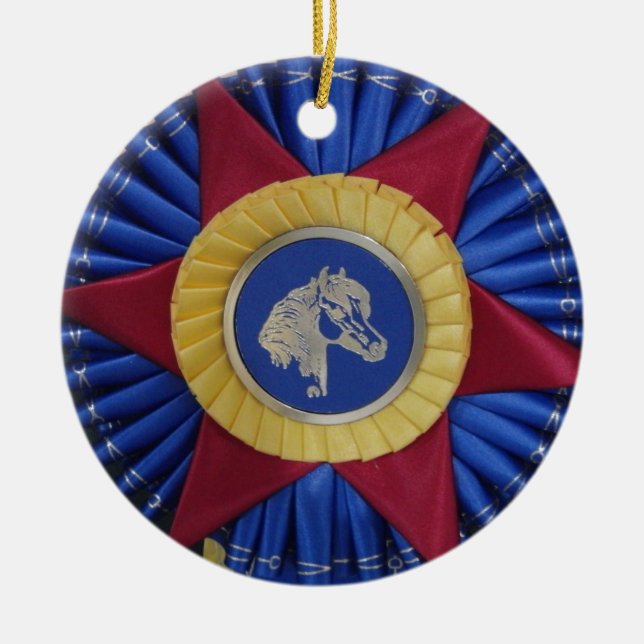 Ornamento De Cerâmica Horse Show Rosette (Frente)