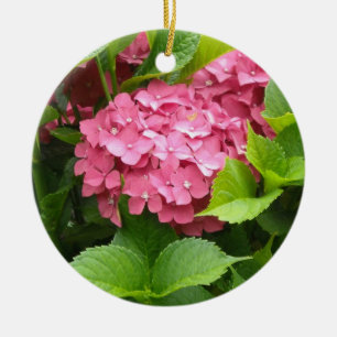 Ornamento De Cerâmica Hortênsia Rosa Brilhante