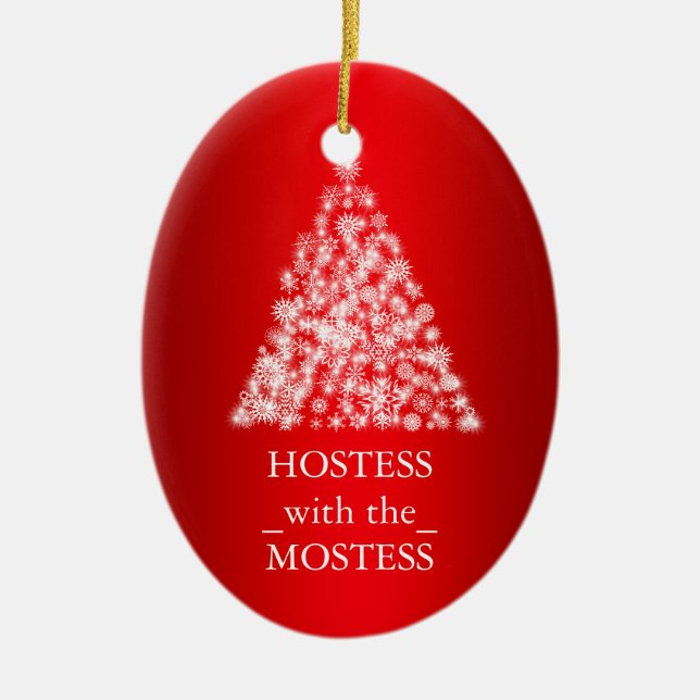 Ornamento De Cerâmica Hostess com o Natal Mostess (Frente)