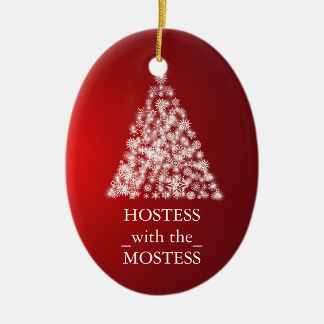 Ornamento De Cerâmica Hostess com o Natal Mostess (Frente)