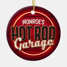 Hot Rod Flames Nome Personalizado Garagem Personal