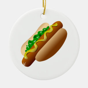 Ornamento De Cerâmica Hotdog