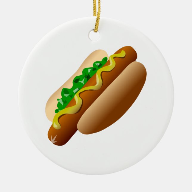 Ornamento De Cerâmica Hotdog (Frente)
