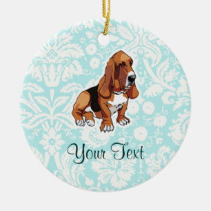 Ornamento De Cerâmica Hound Basset; Cuz