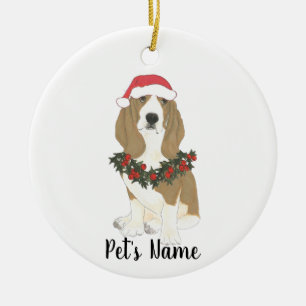 Ornamento De Cerâmica Hound de Basset Personalizado