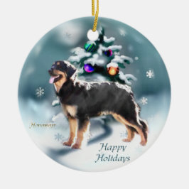 Ornamento De Cerâmica Hovawart Christmas