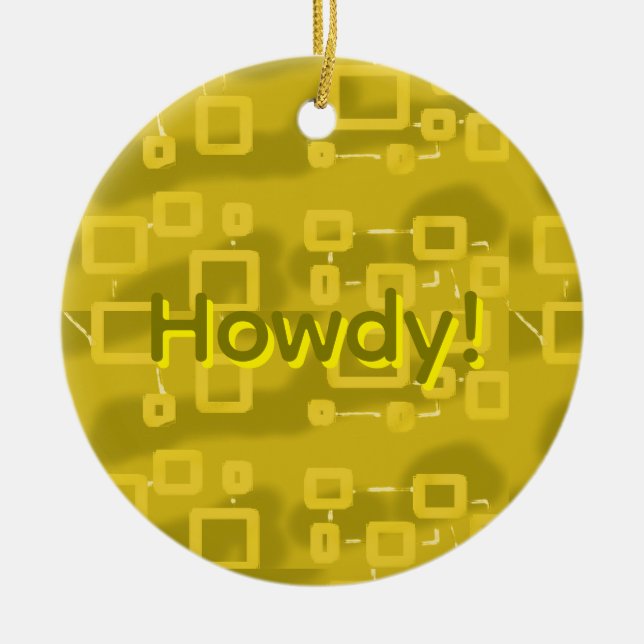 Ornamento De Cerâmica Howdy Geometric  (Frente)