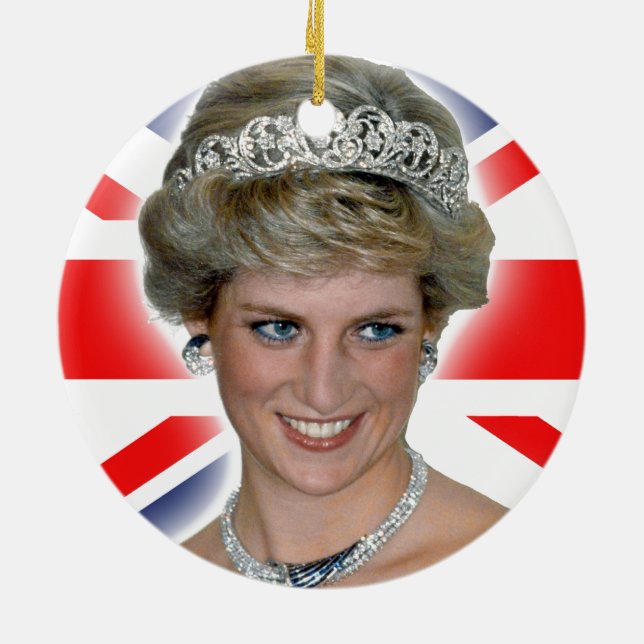Ornamento De Cerâmica HRH Princesa Diana Union Jack (Traseira)