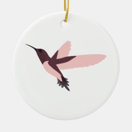 Ornamento De Cerâmica Hummingbird Rosa