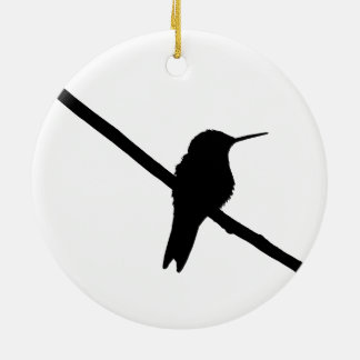 Ornamento De Cerâmica Hummingbird Silhouette