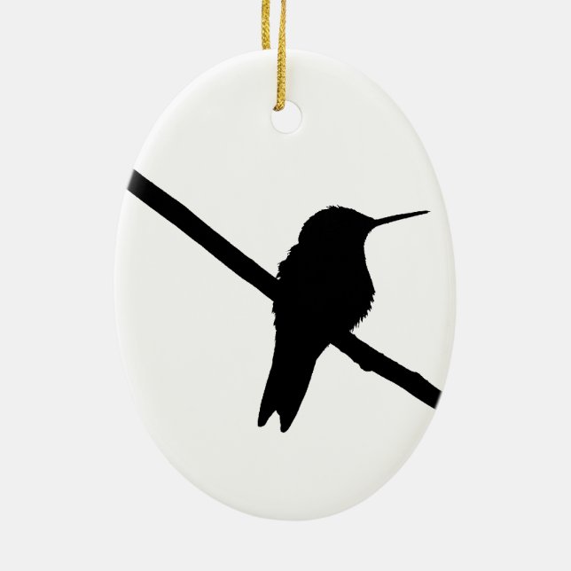 Ornamento De Cerâmica Hummingbird Silhouette (Verso)