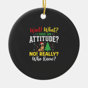 Ornamento De Cerâmica Humor Atitude Cachorro Natal
